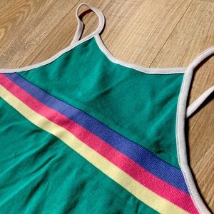 Teal Striped Bodysuit